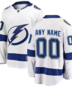 Tampa Bay Lightning Fanatics Branded Away Breakaway Custom Jersey - White Custom Jerseys Nhl - Robokeg