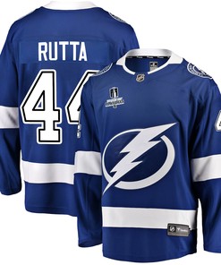 Tampa Bay Lightning Jan Rutta 44 Home 2022 Stanley Cup Playoffs Breakaway Men Jersey - Blue - Robokeg
