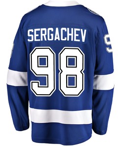 Tampa Bay Lightning Mikhail Sergachev 98 Home 2022 Stanley Cup Final Breakaway Men Jersey - Blue - Robokeg