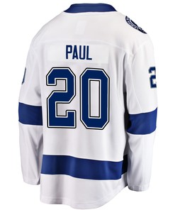 Tampa Bay Lightning Nick Paul 20 Away 2022 Stanley Cup Playoffs Breakaway Men Jersey - White - Robokeg