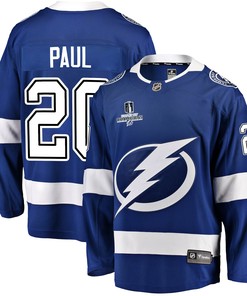 Tampa Bay Lightning Nick Paul 20 Home 2022 Stanley Cup Champions Breakaway Men Jersey - Blue - Robokeg