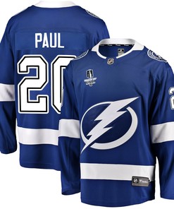 Tampa Bay Lightning Nick Paul 20 Home 2022 Stanley Cup Final Breakaway Men Jersey - Blue - Robokeg