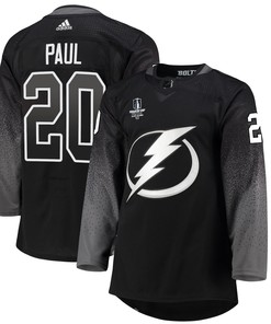 Tampa Bay Lightning Nick Paul 20 alternate 2022 Stanley Cup Final Breakaway Men Jersey - black - Robokeg