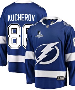 Tampa Bay Lightning Nikita Kucherov 86 Home 2022 Stanley Cup Champions Breakaway Men Jersey - Blue - Robokeg