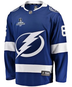 Tampa Bay Lightning Nikita Kucherov 86 Home 2022 Stanley Cup Champions Breakaway Men Jersey - Blue - Robokeg