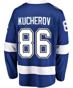 Tampa Bay Lightning Nikita Kucherov 86 Home 2022 Stanley Cup Champions Breakaway Men Jersey - Blue - Robokeg