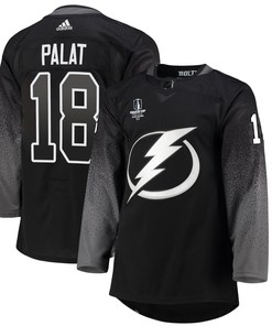 Tampa Bay Lightning Ondrej Palat 18 alternate 2022 Stanley Cup Final Breakaway Men Jersey - black - Robokeg