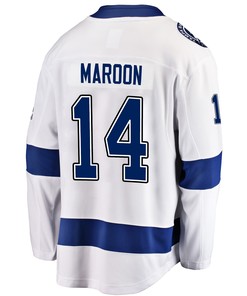 Tampa Bay Lightning Patrick Maroon 14 Away 2022 Stanley Cup Playoffs Breakaway Men Jersey - White - Robokeg