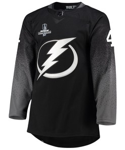 Tampa Bay Lightning Pierre-Edouard Bellemare 41 Alternate 2022 Stanley Cup Champions Breakaway Men Jersey - Black - Robokeg