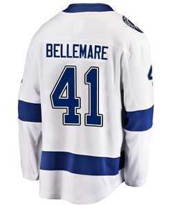 Tampa Bay Lightning Pierre-Edouard Bellemare 41 Away 2022 Stanley Cup Playoffs Breakaway Men Jersey - White - Robokeg