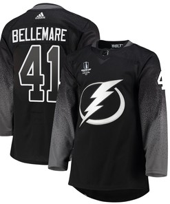 Tampa Bay Lightning Pierre-Edouard Bellemare 41 alternate 2022 Stanley Cup Final Breakaway Men Jersey - black - Robokeg
