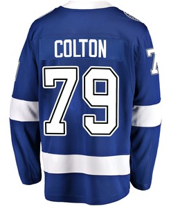 Tampa Bay Lightning Ross Colton 79 Home 2022 Stanley Cup Champions Breakaway Men Jersey - Blue - Robokeg