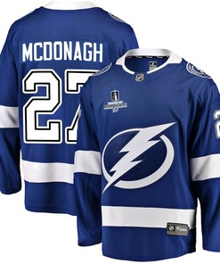 Tampa Bay Lightning Ryan McDonagh 27 Home 2022 Stanley Cup Champions Breakaway Men Jersey - Blue - Robokeg