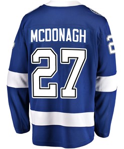 Tampa Bay Lightning Ryan McDonagh 27 Home 2022 Stanley Cup Champions Breakaway Men Jersey - Blue - Robokeg