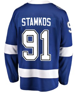 Tampa Bay Lightning Steven Stamkos 91 Home 2022 Stanley Cup Champions Breakaway Men Jersey - Blue - Robokeg