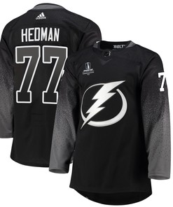 Tampa Bay Lightning Victor Hedman 77 Alternate 2022 Stanley Cup Playoffs Breakaway Men Jersey - Black - Robokeg