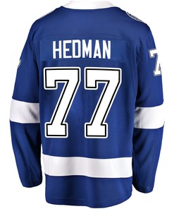 Tampa Bay Lightning Victor Hedman 77 Home 2022 Stanley Cup Final Breakaway Men Jersey - Blue - Robokeg