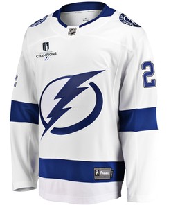 Tampa Bay Lightning Zach Bogosian 24 Away 2022 Stanley Cup Champions Breakaway Men Jersey - White - Robokeg