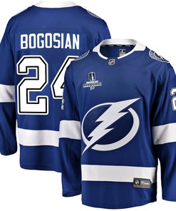 Tampa Bay Lightning Zach Bogosian 24 Home 2022 Stanley Cup Champions Breakaway Men Jersey - Blue - Robokeg