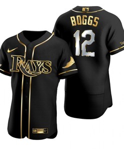 Tampa Bay Rays #12 Wade Boggs Mlb Golden Brandedition Black Jersey Gift For Rays Fans - Robokeg