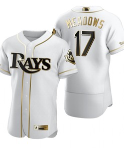Tampa Bay Rays #17 Austin Meadows Mlb Golden Brandedition White Jersey Gift For Rays Fans - Robokeg