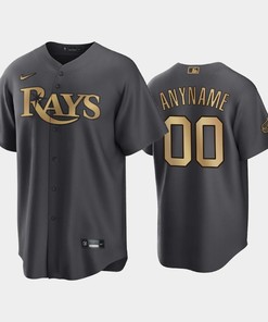 Tampa Bay Rays Custom 00 2022-23 All-Star Game AL Charcoal Jersey - Robokeg