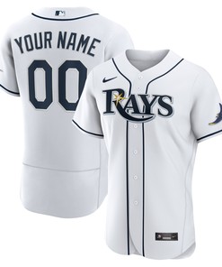 Tampa Bay Rays Home Authentic Custom Jersey - White Custom Jerseys Mlb - Robokeg
