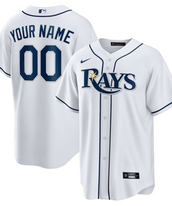 Tampa Bay Rays Home Custom Men Jersey - White - Robokeg