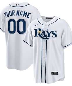 Tampa Bay Rays Home Replica Custom Jersey - White Custom Jerseys Mlb - Robokeg
