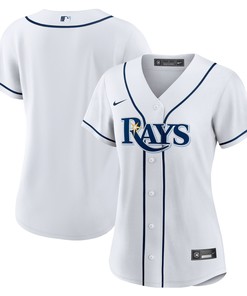 Tampa Bay Rays Womens Home Blank Replica Jersey - White Mlb - Robokeg