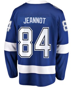 Tanner Jeannot 84 Tampa Bay Lightning Stanley Cup 2023 Playoffs Patch Home Breakaway Men Jersey - Blue - Robokeg