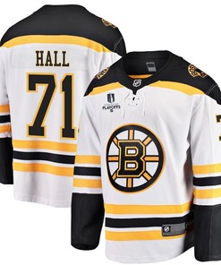 Taylor Hall 71 Boston Bruins Stanley Cup 2023 Playoffs Patch Away Breakaway Men Jersey - White - Robokeg