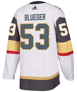 Teddy Blueger 53 Vegas Golden Knights Stanley Cup 2023 Champions Patch Away Breakaway Men Jersey - White - Robokeg