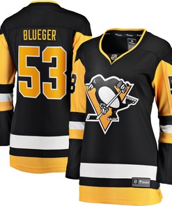 Teddy Blueger Pittsburgh Penguins Fanatics Branded Womens Home Breakaway Player Jersey - Black Nhl - Robokeg