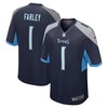 Tennessee Titans Caleb Farley Navy 2021 Nfl Draft First Round Pick Game Mens Jersey Gift For Titans Fans - Robokeg
