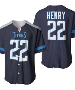Tennessee Titans Derrick Henry #22 Great Player Nfl American Football Team New Game Navy 2019 3d Designed Allover Gift For Titans Fans Baseball Jersey - Robokeg