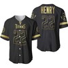 Tennessee Titans Derrick Henry #22 Nfl America Football Team Logo Black Golden Brandedition 3d Designed Allover Gift For Titans Fans Baseball Jersey - Robokeg