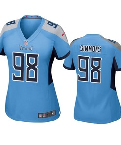 Tennessee Titans Jeffery Simmons 2019 Nfl Draft Light Blue Game Womens Jersey - Robokeg