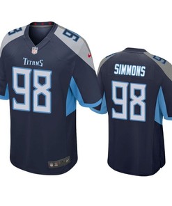 Tennessee Titans Jeffery Simmons 2019 Nfl Draft Navy Game Jersey - Robokeg