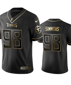 Tennessee Titans Jeffery Simmons Black 2019 Vapor Limited Golden Edition Jersey - Robokeg