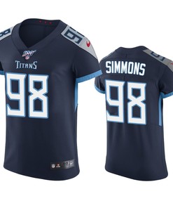 Tennessee Titans Jeffery Simmons Navy 100th Season Vapor Elite Jersey - Robokeg