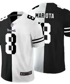 Tennessee Titans Marcus Mariota #8 Nfl 2020 Black And White Jersey - Robokeg