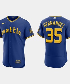 Teoscar Hernandez 35 Seattle Mariners 2023 City Connect Elite Jersey - Royal - Robokeg