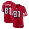 Terrell Owens San Francisco 49ers Retired Alternate Game Jersey - Scarlet Nfl - Robokeg