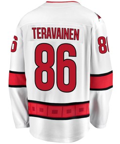 Teuvo Teravainen 86 Carolina Hurricanes Stanley Cup 2023 Playoffs Patch Away Breakaway Men Jersey - White - Robokeg