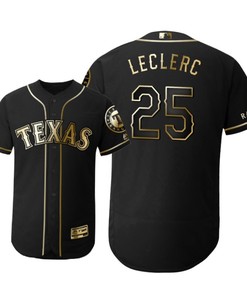 Texas Rangers #25 Jose Leclerc Mlb 2019 Golden Brandedition Black Jersey Gift For Rangers Fans - Robokeg