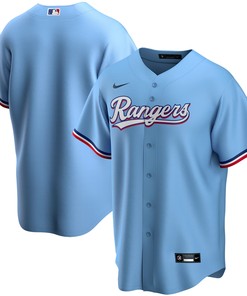 Texas Rangers Alternate Replica Team Jersey - Light Blue Mlb - Robokeg