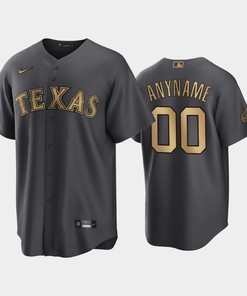 Texas Rangers Custom 00 2022-23 All-Star Game AL Charcoal Jersey - Robokeg