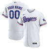 Texas Rangers Home Authentic Custom Patch Jersey - White Custom Jerseys Mlb - Robokeg