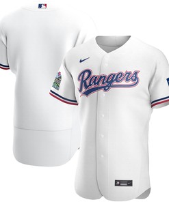 Texas Rangers Home Authentic Team Jersey - White Mlb - Robokeg